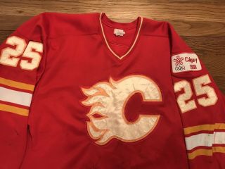 Mike Bullard Game Worn Calgary Flames Hockey Jersey 25