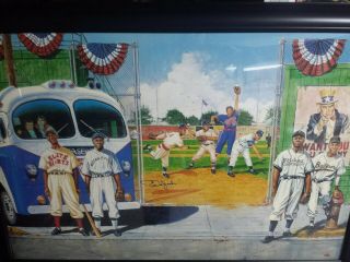 Negro League Stars Signed Lithograph 24x36 Ron Lewis Picture