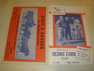 1946 Philadelphia Phillies Official Score Card