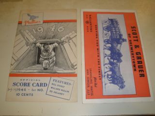 1946 Philadelphia Phillies Official Score Card 2