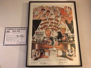 Dallas Cowboys 1991 Bob Taylor Art Signed By Jerry Jones & Jimmy Johnson W/