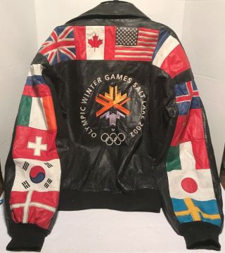Olympic Winter Games Salt Lake City 2002 Leather Jacket 2 Xl