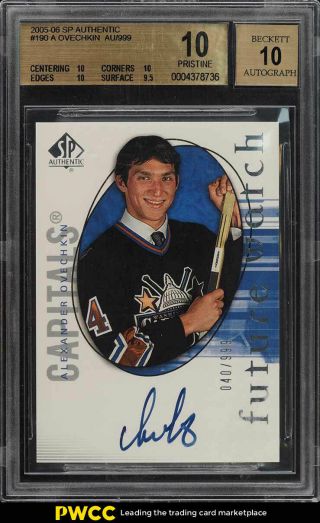 2005 Sp Authentic Alexander Ovechkin Rookie Auto /999 Bgs 10 Pristine (pwcc)
