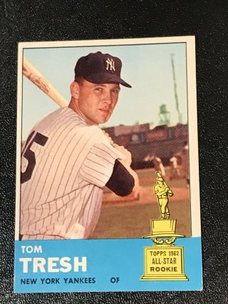1963 Topps 470 Tom Tresh Ex/mt York Yankees Sp Crease $60