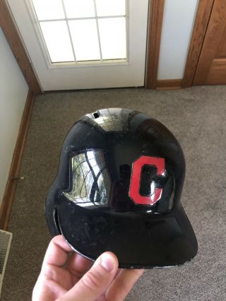Tyler Naquin Game Batting Helmet,  World Series G7,  Indians,  Cubs