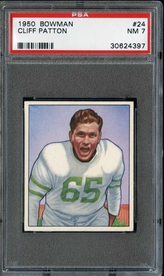 1950 Bowman 24 Cliff Patton Psa 7 Eagles Nicely Centered Ds2775
