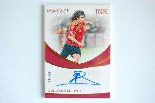 2018 - 19 Panini Immaculate Carles Puyol Ink Autograph Auto /50 Spain