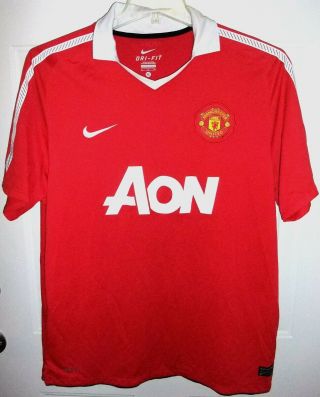 Manchester United Nike Red 2010 - 2011 Home Ss Soccer Football Jersey Xl