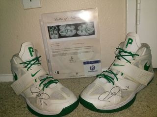 Paul Pierce 100 Authentic Game Autographed Shoes Loa Nike Size 15 Nba 2011