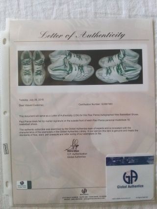 Paul Pierce 100 Authentic Game Autographed Shoes LOA Nike Size 15 NBA 2011 8
