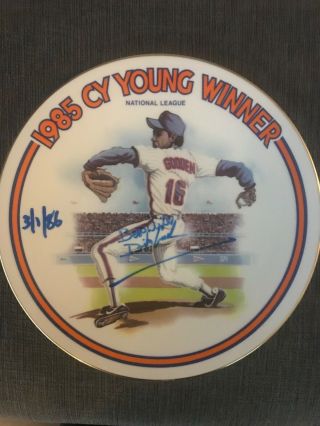 Dwight Gooden Ltd Ed Auto Plate Mets Cy Young 656