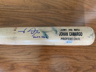Johan Camargo Atlanta Braves Signed Game Bat Mlb Autheniticated