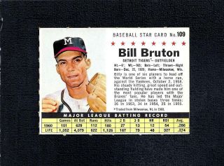 1961 Post Set Break 109 Bill Bruton - - Company - Perforated - - Braves - - Nr/mt