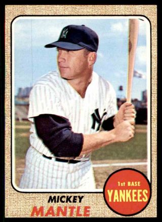1968 Topps 280 Mickey Mantle Yankees Nm,  To Nm - Mt