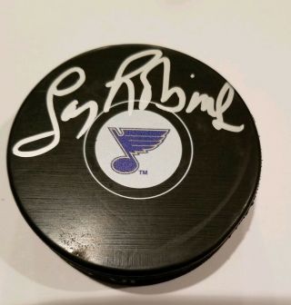 Larry Robinson Signed / Autographed St.  Louis Blues Puck With Case Great Gift