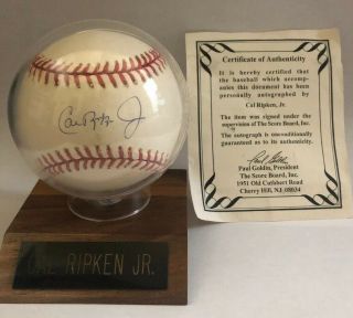 Cal Ripken Jr Autographed Baseball With Certificate Of Authenticity