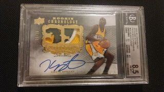 2007 - 08 Kevin Durant Chronology Stitches In Time Rookie Patch Auto Bgs 8.  5