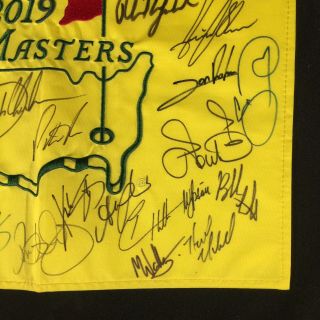 2019 Masters Field Signed Flag Brooks Koepka Phil Mickelson (Tiger Woods Win) 5