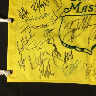 2019 Masters Field Signed Flag Brooks Koepka Phil Mickelson (Tiger Woods Win) 6