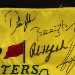 2019 Masters Field Signed Flag Brooks Koepka Phil Mickelson (Tiger Woods Win) 7