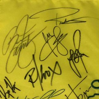2019 Masters Field Signed Flag Brooks Koepka Phil Mickelson (Tiger Woods Win) 8