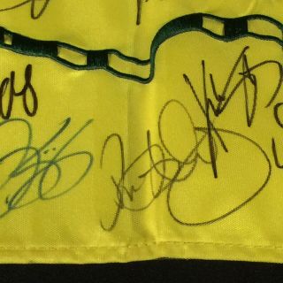 2019 Masters Field Signed Flag Brooks Koepka Phil Mickelson (Tiger Woods Win) 9
