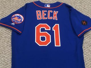 Beck Size 46 61 2018 York Mets Game Jersey Home Blue Mlb Holo Rusty