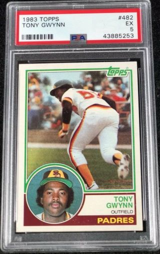 1983 Topps Tony Gwynn San Diego Padres 482 Baseball Card Graded Psa 5