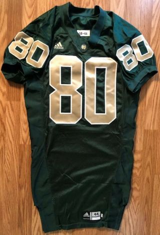 Notre Dame Football 2008 Adidas Team Issued/used Green Jersey 80
