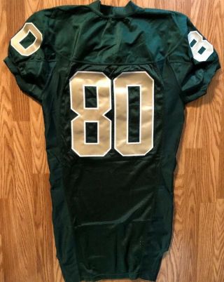 Notre Dame Football 2008 Adidas Team Issued/used Green Jersey 80 2
