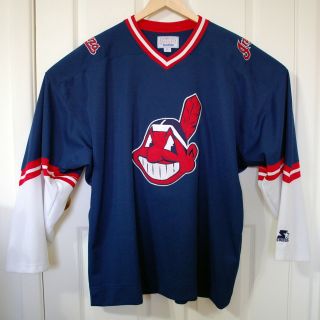 Cleveland Indians Hockey Starter Jersey Xl Stitched Retired Chief Wahoo Monsters