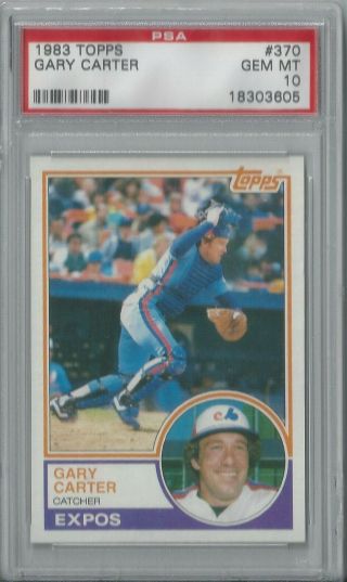 Gary Carter Psa 10 Gem 1983 Topps Baseball Card 370 Flawless