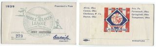 1939 Middle Atlantic League Season Pass – Rosey Roswell 1st Pirates Broadcaster