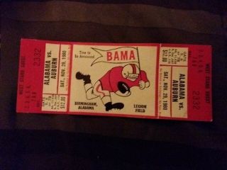 Late 70s Early 80s College Football Ticket Stubs Alabama Vs.  Vanderbilt Florida