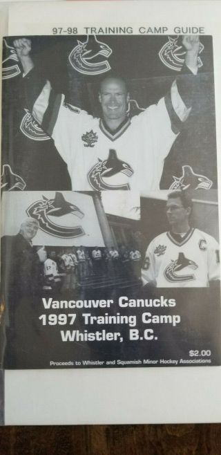 1997 - 98 Vancouver Canucks Training Camp Media Guide Pavel Bure Mark Messier