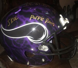 Irv Smith Jr Autographed Full Size Authentic Helmet Vikings Beckett Hydrodipped