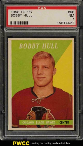 1958 Topps Hockey Bobby Hull Rookie Rc 66 Psa 7 Nrmt (pwcc)