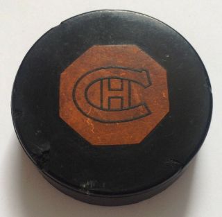 Scarce 1960s Canadiens Six Art Ross Tyer/ccm Game Puck With Use