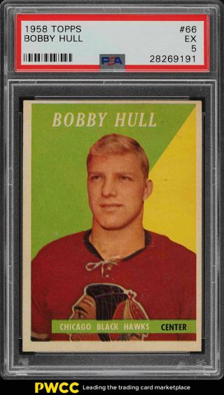 1958 Topps Hockey Bobby Hull Rookie Rc 66 Psa 5 Ex (pwcc)