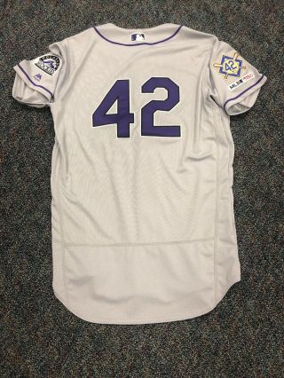 Chris Rusin Jackie Robinson Day Game Issued 42 Colorado Rockies Jersey Mlb150