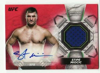 Stipe Miocic 2018 Topps Ufc Knockout Ruby/red Auto/fighter - Worn Memorabilia 2/8