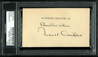 Frank Carideo " One Of The Four Horsemen " Autographed Index Card Psa/dna Graded