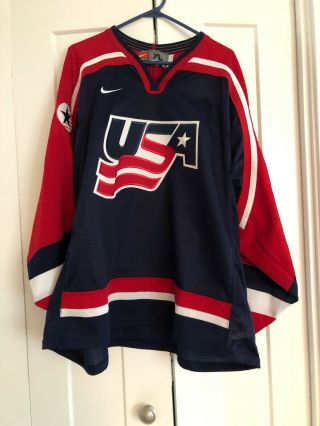Team Usa World Cup Olympic Nike Hockey Jersey Size Xl