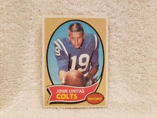 1970 Topps 180 Johnny Unitas Card,  Baltimore Colts,  Nm,  Beauty