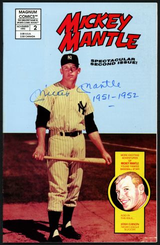 Mickey Mantle Autographed Signed Magnum Comic Book Issue Yankees Beckett A60529