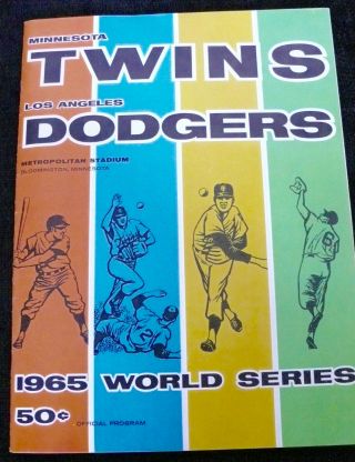 World Series Program Minnesota Twins Los Angeles Dodgers 1965 Baseball