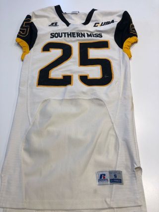 Game Worn Southern Mississippi Golden Eagles Football Jersey Small 25