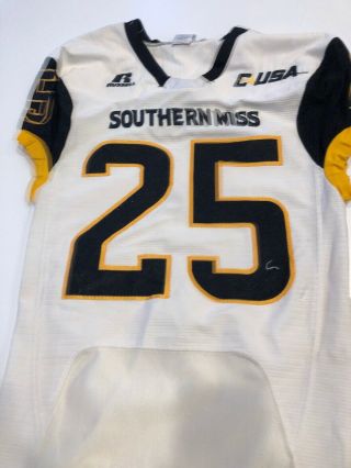 Game Worn Southern Mississippi Golden Eagles Football Jersey Small 25 2