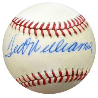 Ted Williams Autographed Signed American League Baseball Red Sox Beckett A79872