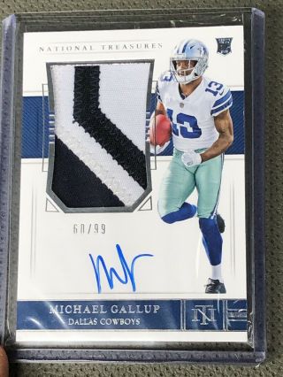 2018 Michael Gallup - National Treasures - Rookie Rc - Patch 2 Color - Auto /99
